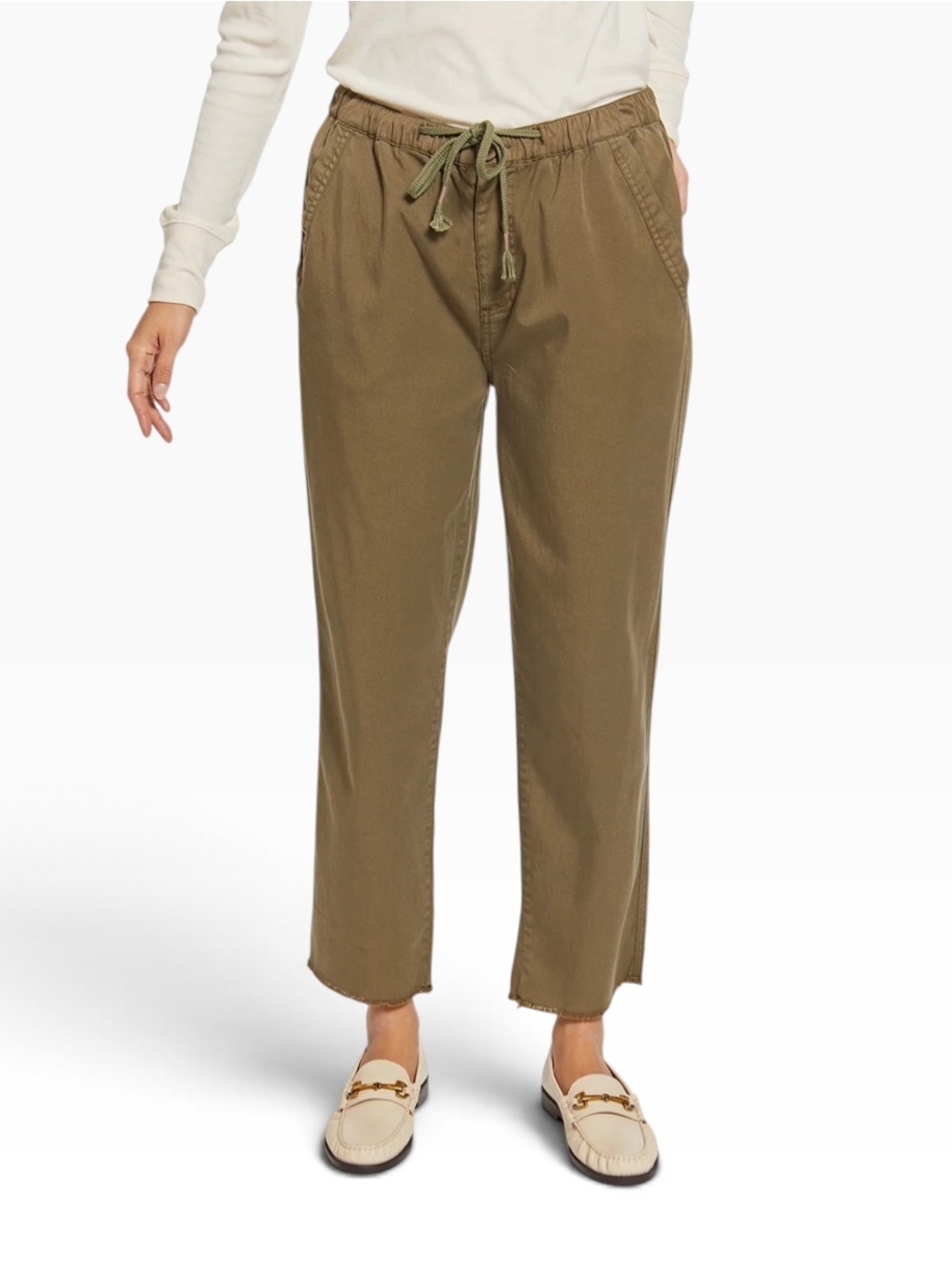 O'Neill Green Slouchy Relaxed Fit Elastic Waist Pants size Medium Loose